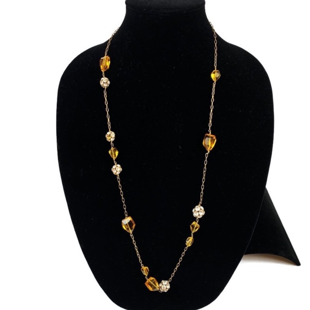 J. CREW Layer Chain Necklace Yellow Gold Tone NEW